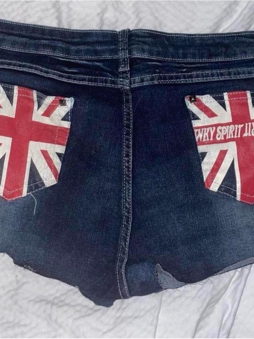 Denim Women’s Shorts with Union Jack Pocket Accents